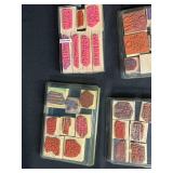 Collection of Wood Mounted Rubber Stamps for Crafting and Card Making