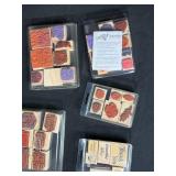 Collection of Wood Mounted Rubber Stamps for Crafting and Card Making