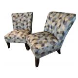 U - Pair of H. M. Richards Patterned Accent Chairs