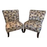 U - Pair of H. M. Richards Patterned Accent Chairs