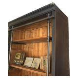 ML - Industrial Style Bookcase with Black Metal Frame and Wood Shelves