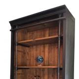 ML - Industrial Wood and Metal Tall Bookcase Shelf