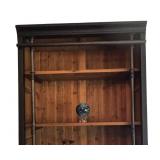 ML - Industrial Wood and Metal Tall Bookcase Shelf