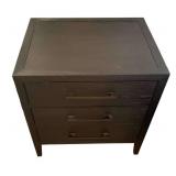 U - Pair of Stylish 3-Drawer Nightstands with Metal Handles