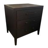 U - Pair of Stylish 3-Drawer Nightstands with Metal Handles
