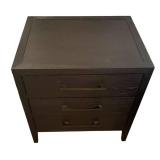 U - Pair of Stylish 3-Drawer Nightstands with Metal Handles