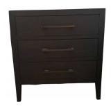U - Pair of Stylish 3-Drawer Nightstands with Metal Handles