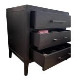 U - Pair of Stylish 3-Drawer Nightstands with Metal Handles