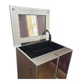 U - Mirrored Jewelry Cabinet with Drawers and Lift-Top Mirror