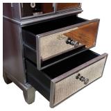 U - Mirrored Jewelry Cabinet with Drawers and Lift-Top Mirror