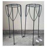 G - Pair of Tall Metal Plant Stands