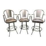 LL  - Set of 3 Metal Swivel Barstools