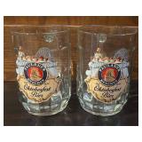 LL  - Pair of Paulaner Munchen Oktoberfest Bier Glass Beer Mugs