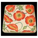 LL  - Clay Art Hand Painted Poppies Serving Set