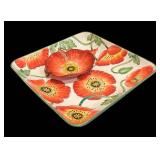 LL  - Clay Art Hand Painted Poppies Serving Set