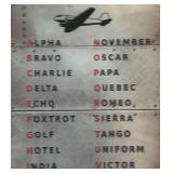 U - Metal Airplane Phonetic Alphabet Wall Sign