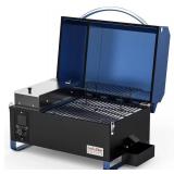 Onlyfire - BBQ Wood Pellet Grill Smoker with Digital Control LED Screen Meat Probe 2 Tiers Cooking Area