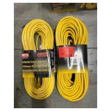 Quantity 2 - Bayco 100 Foot Single-Tap 16/3 Extension Cord With Lighted End (SL-751)