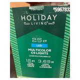 Quantity 8 - Holiday Living 25 ct - Multicolor C9 Christmas Lights