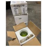 Quantity 4 - Green glass and Brass Sconce lights