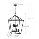 Hukoro 8 -Light Matte Black Traditional Geometric Medium Hanging Pendant light