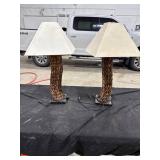 Pair of Woven Table Lamps