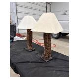 Pair of Woven Table Lamps