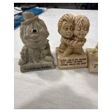 Vintage Figurines & Desk Clock