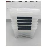 Stackable Clear Plastic Storage Bins (Set of 5)