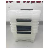 Stackable Clear Plastic Storage Bins (Set of 5)