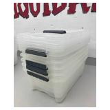 Stackable Clear Plastic Storage Bins (Set of 5)