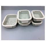 Set of Glass Food Storage Containers (5 Pieces)