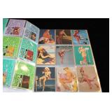 Collection of Vintage Pin-Up Art Trading Cards in Binder