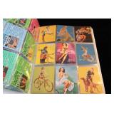 Collection of Vintage Pin-Up Art Trading Cards in Binder