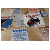 Collection of 11 WHB Top 40 Surveys & 15 Rock and Roll 45s Late 60s