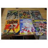 Lot of 6 Comic Books Including Amazing Spider-Man, Iron Man, Captain Canuck, Super Mario Bros, Wrestling All Stars