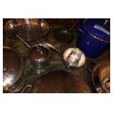 Large Assorted Stainless Steel and Enamel Cookware Set with Roasters, Pots, Pans, and Steamers