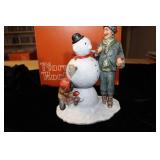 Norman Rockwell Porcelain Figurine Winter Snow Sculpture Four Seasons
