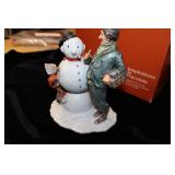 Norman Rockwell Porcelain Figurine Winter Snow Sculpture Four Seasons