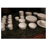 Large Assorted Dinnerware Collection with Noritake China and Glass Snack Sets