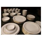 Large Assorted Dinnerware Collection with Noritake China and Glass Snack Sets