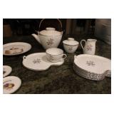 Large Assorted Dinnerware Collection with Noritake China and Glass Snack Sets