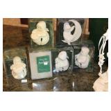 Large Collection of Snowbabies Figurines with Boxes and Waterglobe
