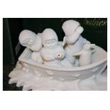 Department 56 Snowbabies Figurine Collection with Display Sled and Lamp