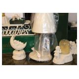 Department 56 Snowbabies Figurine Collection with Display Sled and Lamp