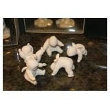 Lot of Department 56 Snowbabies Figurines with Candlelight Trees and Boxes