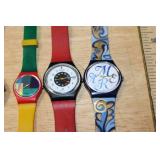 Collection of 5 Swatch Watches Including Space Dreams and Club Watch 99