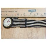 Vintage Striped Band Pop Swatch Wristwatch with Large Dial