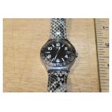 Swatch YGS432 Snake Charmer Wristwatch with Black Snake Strap