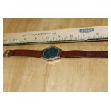 1989 GX110 Analog Wristwatch with Brown Leather Band